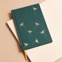 Teal Bee Fabric Notebook, thumbnail 1 of 5