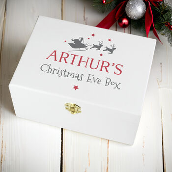 Personalised Christmas Eve White Wooden Box, 5 of 5