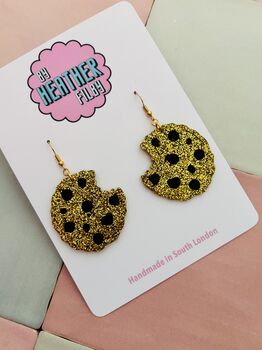 Cookie Glitter Earrings / 'One Tough Cookie' / Strength And Encouragement Gift / Gift For Bakers, 4 of 7