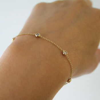 Nine Carat Rose Gold Quinate Diamond Bracelet, 2 of 3