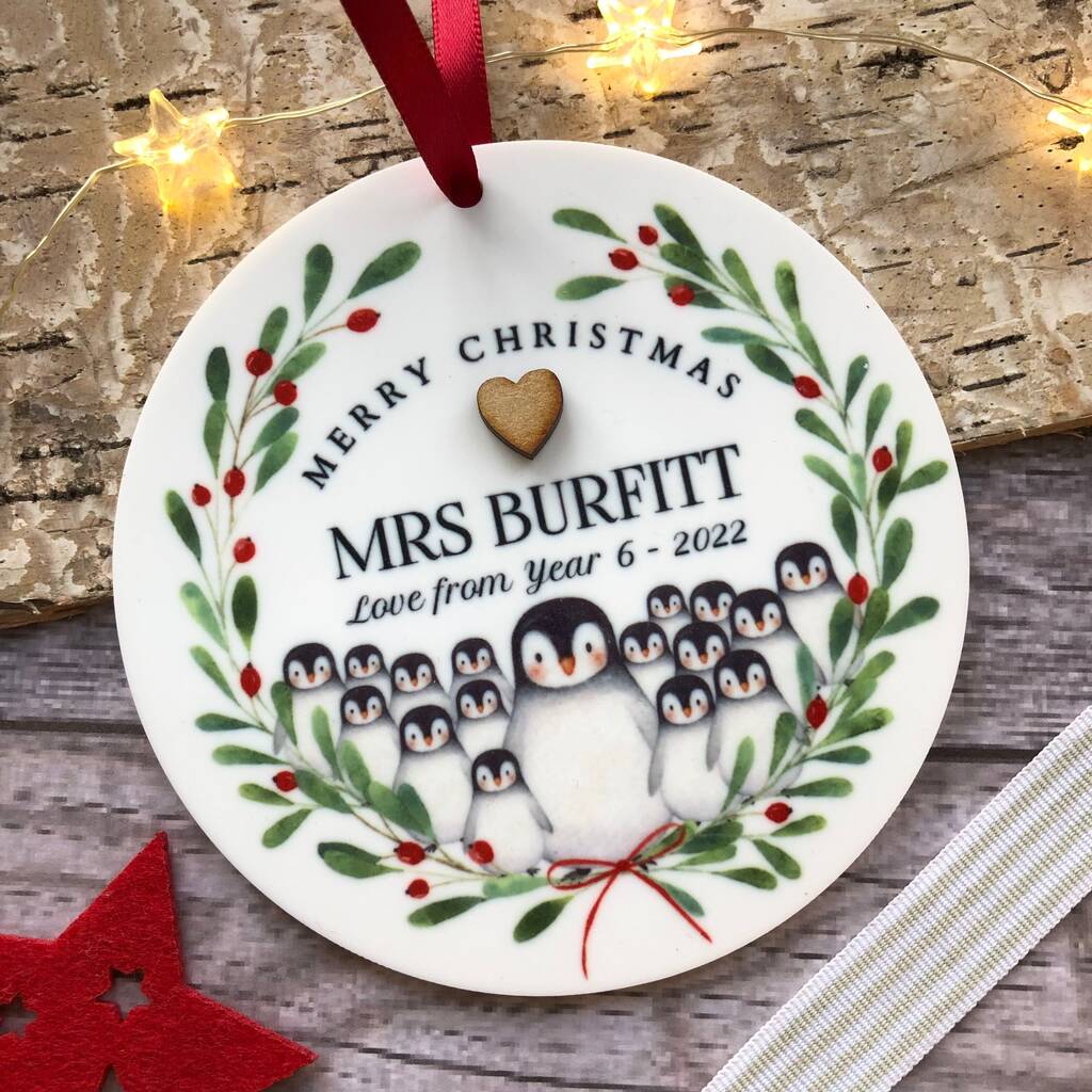 Personalised Class Teacher Acrylic Christmas Tree Decoration, 1 of 2
