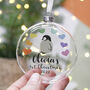 Babies First Christmas Rainbow Penguin Glass Bauble Keepsake, thumbnail 1 of 5