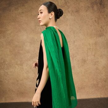 100% Mulberry Silk Scarf, Emerald Green In Gift Box, 4 of 6