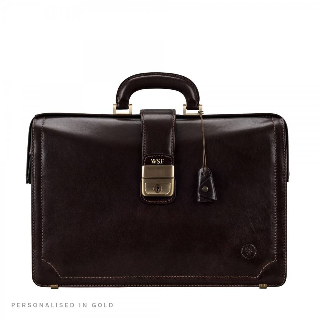 Luxury Lawyers Leather Briefcase. 'The Basilio' By Maxwell Scott Bags ...