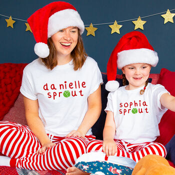 Personalised Sprout Christmas Family Pyjamas Set, 2 of 11