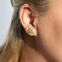 Gold Sun Stud Earrings, thumbnail 2 of 4