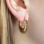 Orb Green Crystal Statement Hoops, thumbnail 1 of 6
