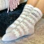 Personalised Grey And Aqua Fairisle Bed Socks, thumbnail 1 of 2