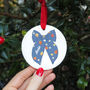 'Ribbon Bows' Personalised Christmas Decoration, thumbnail 3 of 3