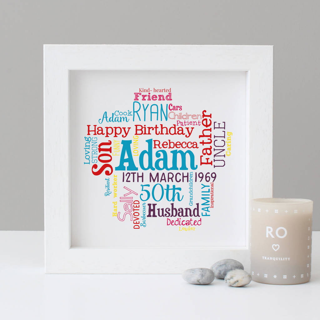 personalised 50th birthday gift for him by hope and love ...