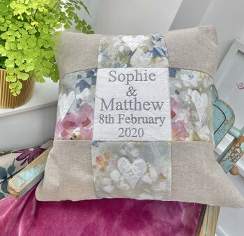 Natural Linen Commemorative Cushion, 4 of 12