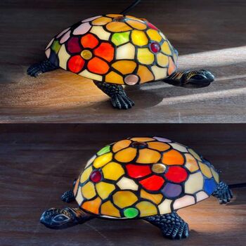 Turtle Tiffany Table Lamp, Home Decor, Animal Lighting, 5 of 11