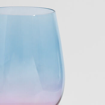 G Decor Set Of Four Wine Glasses With A Rainbow Hue, 3 of 3