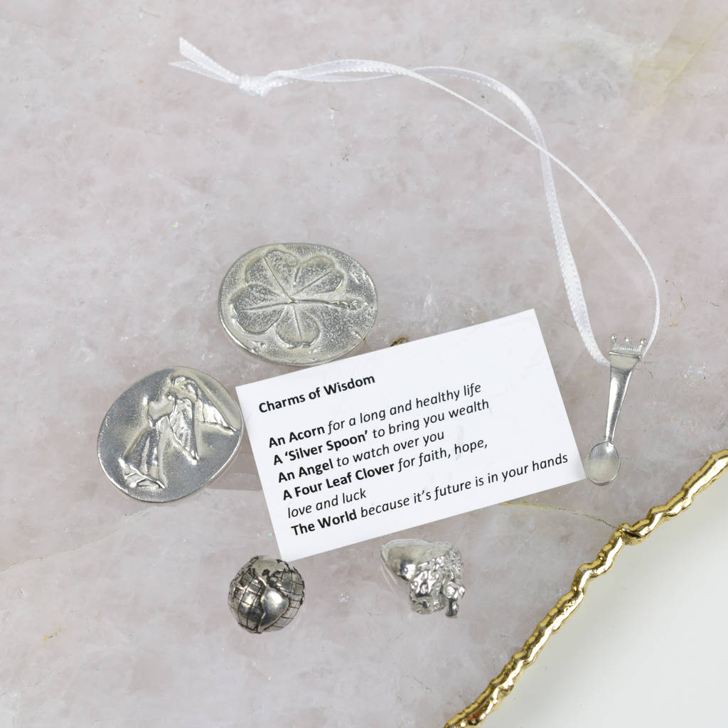 Pewter 'Wisdom' Message Charms By Home & Glory