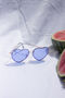 Blue Tint Rimless Colour Tint Heart Sunglasses, thumbnail 1 of 5