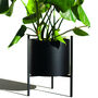 Black Round Metal Planter With Stand, thumbnail 2 of 4