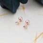 Extra Tiny Folded Heart Stud Earrings, thumbnail 6 of 11
