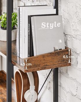 Five Tier Bookcase With Spacious Storage Shelves, 5 of 9