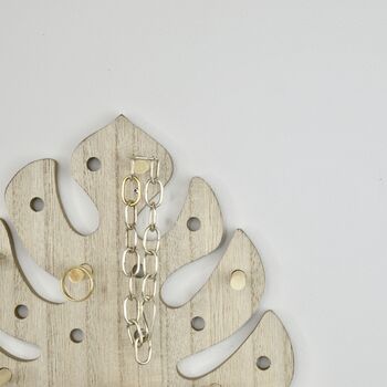 Monstera Leaf Jewellery Hanger – Peg Board, 3 of 7