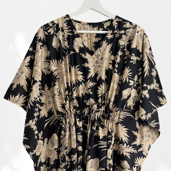 Black Long 100% Cotton Kaftan, 7 of 7