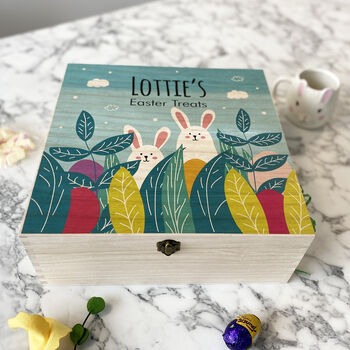 Printed Personalised Wooden Easter Treat Box, 2 of 11
