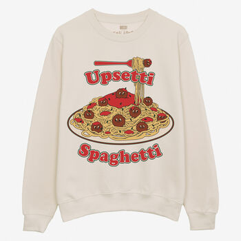 Upsetti Spaghetti Unisex Vanilla Sweatshirt, 3 of 5