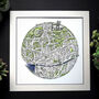 The Lincoln Globe Hand Drawn Map Print, thumbnail 3 of 5