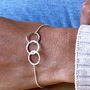 Three Linked Circles Sterling Silver Bracelet, thumbnail 3 of 10
