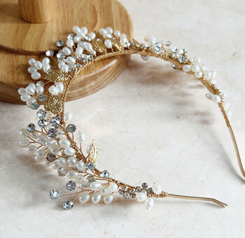 Pearl And Crystal Bridal Crown, 2 of 6