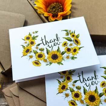 Sunflower Curl Thank You Cards And Envelopes, 4 of 7