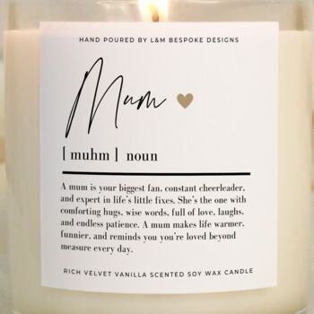 Mum Gift Mum Definition Candle, 6 of 6