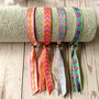 Set Of Four Festival Ribbon Bracelets,Hearts / Chevrons, thumbnail 3 of 5