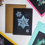 Neon Snowflake Christmas Greetings Card, thumbnail 2 of 2