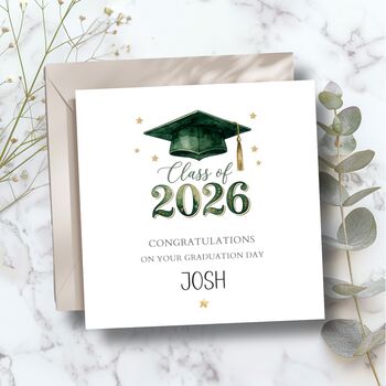 Graduation Green Hat Card, You Did It Graduation Card For Him, Son, Grandson, 2 of 3