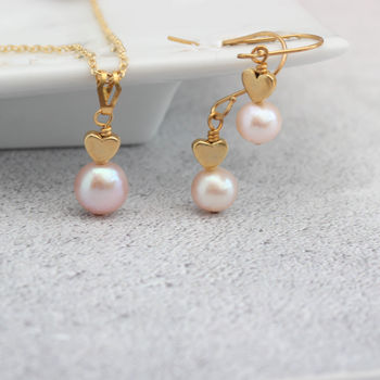 Pink Pearl Pendant And Earrings Set, 3 of 12
