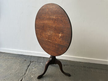 Antique Oak Tilt Top Tripod Side Table, 7 of 9