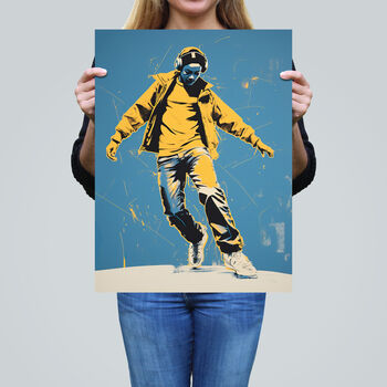 Dancing Through Life Yellow Blue Teen Wall Art Print, 2 of 6