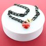 Red Puffed Heart Statement Necklace, thumbnail 1 of 2