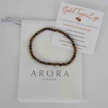 Dainty Tiger's Eye Crystal Bracelet For Confidence And Courage, 2 of 5