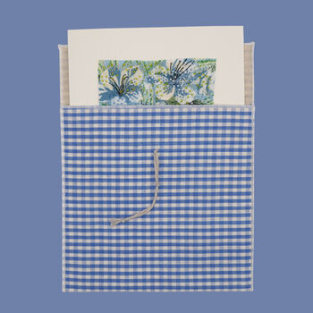 Reusable Organic Gingham Eco Envelope Square | Sky Blue, 3 of 5