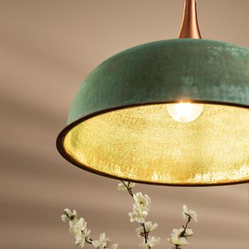 Patina Copper Pendant Light Shades With Customized Copper Assembly Parts *Copper Fixtures Included*, 5 of 6