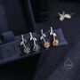 Sterling Silver Rose Flower Crawler Earrings, thumbnail 2 of 10