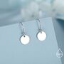 Sterling Silver Disks Drop Hook Earrings, thumbnail 4 of 11