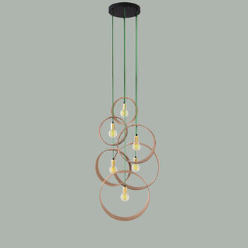 Customisable Six Pendant Wooden Cluster Light, 5 of 9
