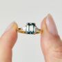 18ct Gold Teal Sapphire And Diamond Engagement Ring, thumbnail 1 of 5