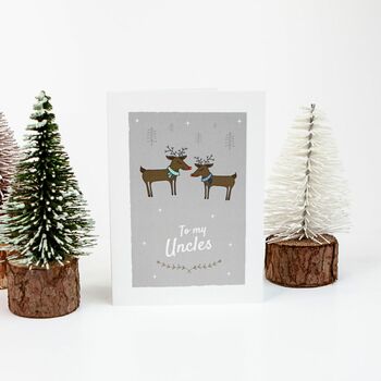 'Uncles' Christmas Greetings Card Reindeer, Gay Uncles, 2 of 10