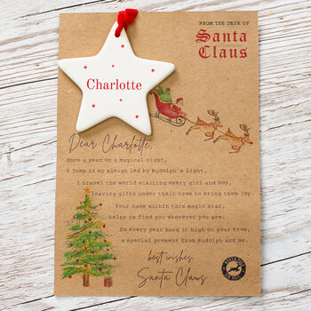 Personalised Letter And Star Decoration From Santa, 3 of 10