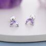 Amethyst Purple Cz Marquise Leaf Duo Barbell Earrings, thumbnail 3 of 10