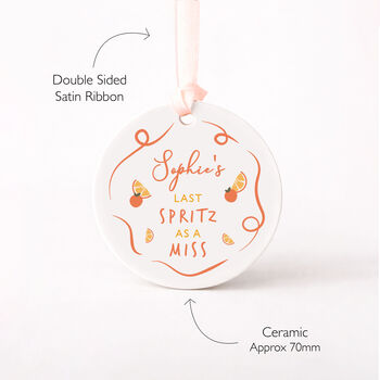 Personalised Last Spritz As A Miss Drinks Bottle Tag, 5 of 7