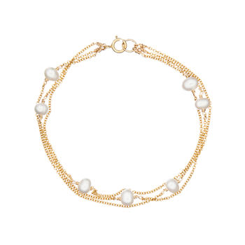 Rose, Silver Or Gold Layered Pearl Bracelet, 6 of 8